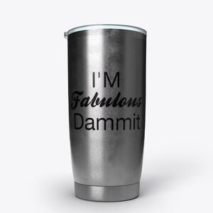 20 oz "I'm Fabulous Dammit" Yoga Chickie Stainless Steel Tumbler Mug/Cup NEW!!